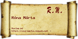 Róna Márta névjegykártya