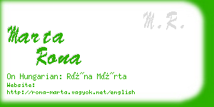 marta rona business card