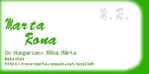 marta rona business card
